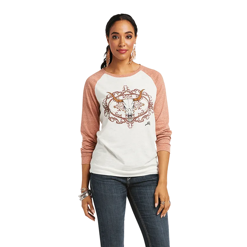 Ariat Women's Long Sleeve Framed Top Sea Salt T-shirt