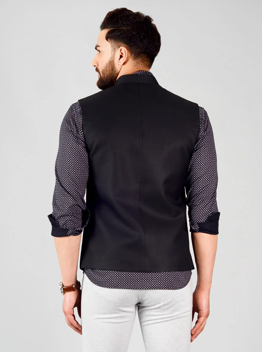 Black Bandhgala Jacket | Greenfibre