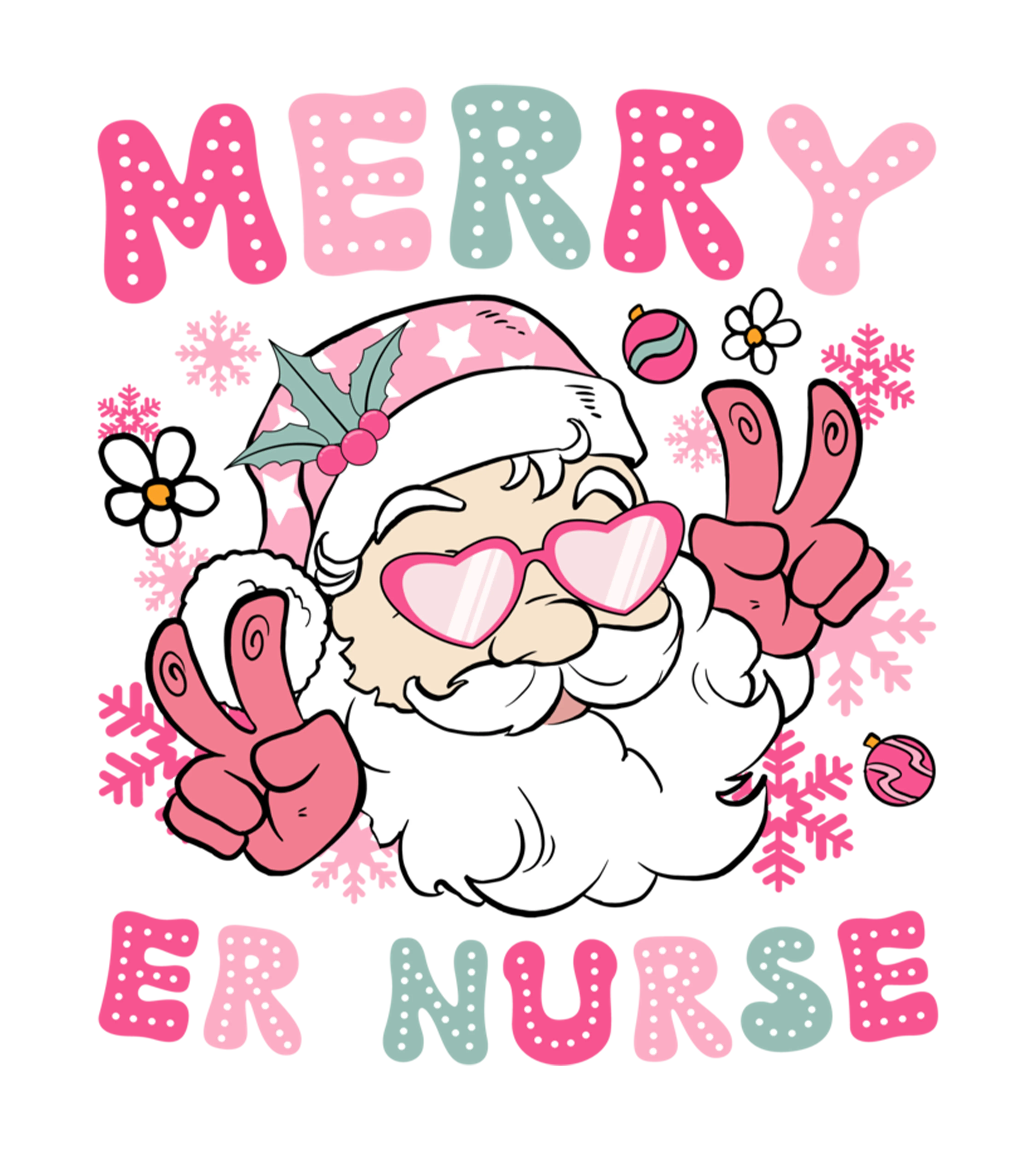 Christmas, ER nurse, heat transfer, press and peel