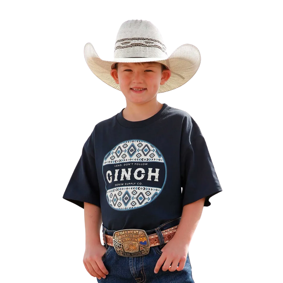 Cinch Kid's Graphic Navy Shirt