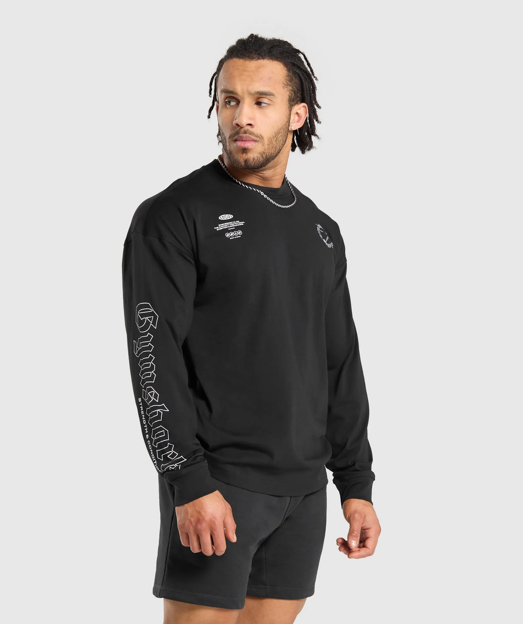 Gymshark Strength and Conditioning Long Sleeve T-Shirt - Black