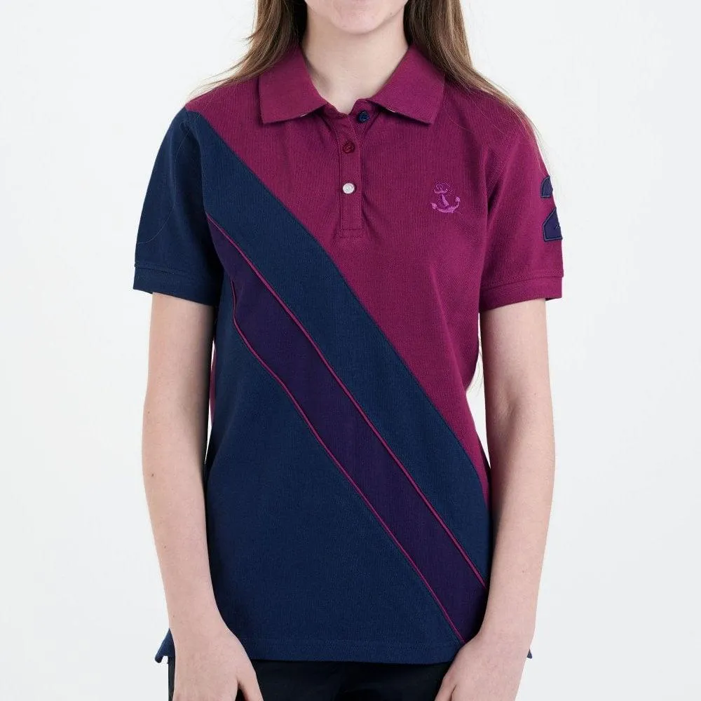 Hazy Blue Womens Short Sleeve Polo Shirt - Chole II