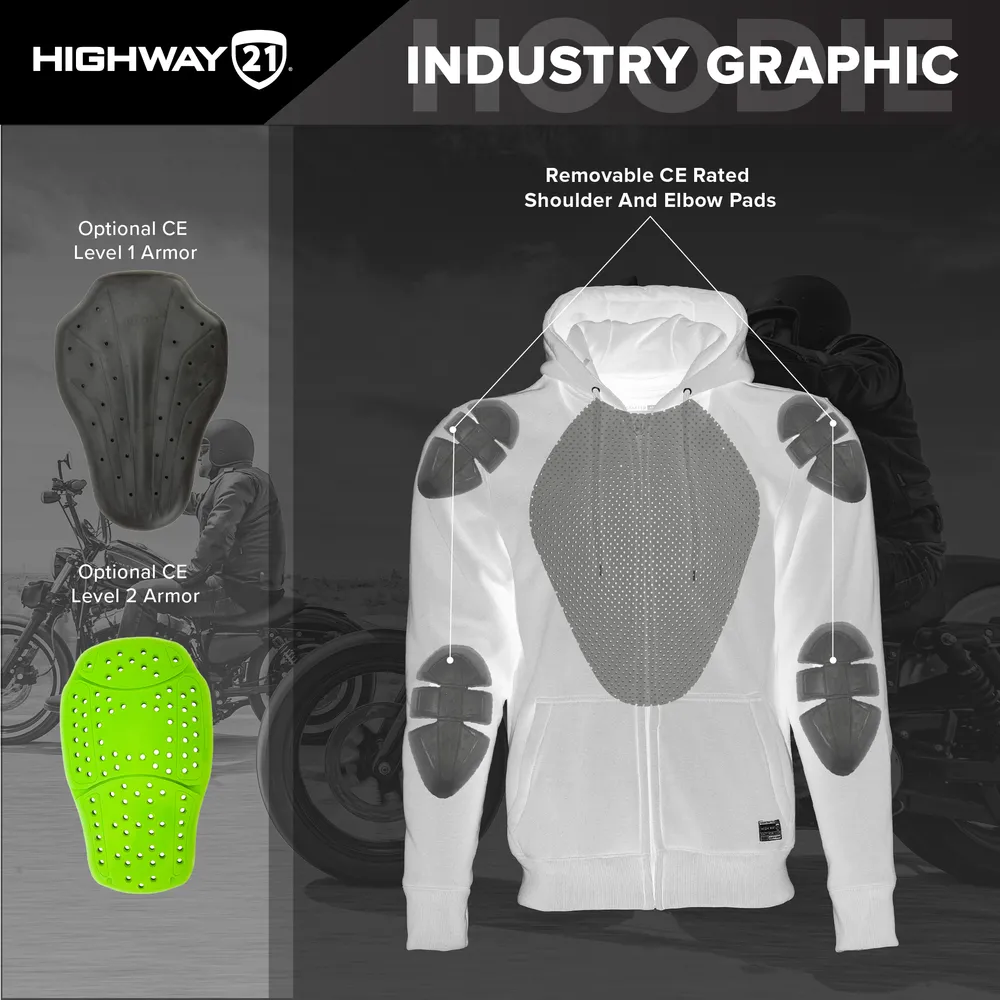 Highway 21 Industry Graphic Motorcycle Riding Hoodie