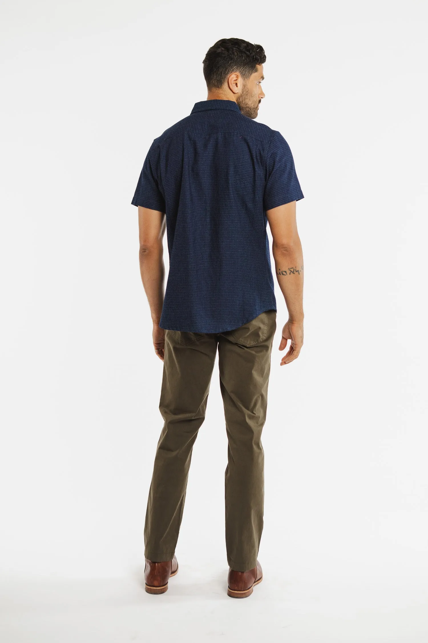 Jordan Slim Shirt / Indigo Grid