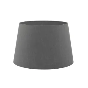 Logrono Tapered 35cm Slate Grey Faux Silk Drum Shade