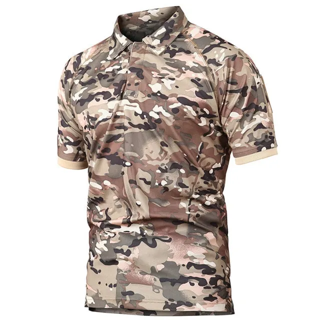 Men Quick Dry Summer Military Polo Shirt Breathable Army Combat Tactical Polo Male Navy Blue Short Sleeve Polo Shirts Men S-5XL