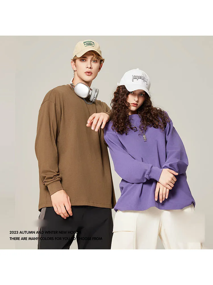 Men'S Flowy Long-Sleeved T-Shirts In Solid Colors