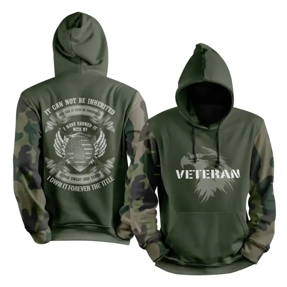 Personalized Veteran Hoodies, Custom Army Hoodies, Patriotic Sweatshirt for Men, Women Unisex