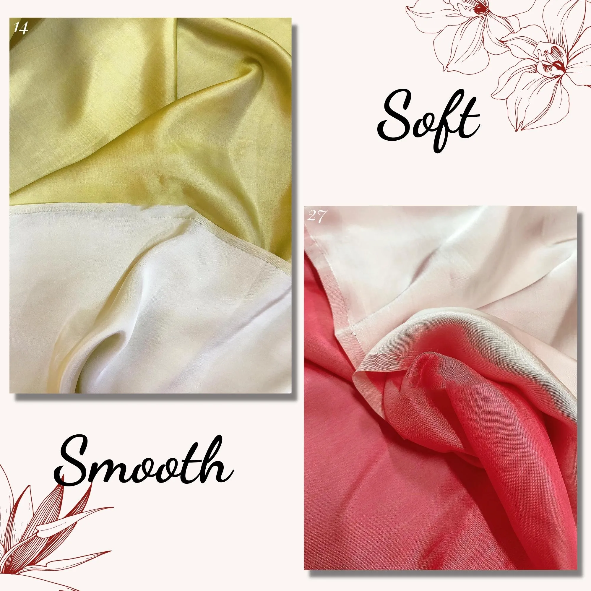 PURE MULBERRY SILK fabric by the yard – Satin silk fabric – 19mm - Organic fiber - Dress making - Gift for women - Silk apparel fabric