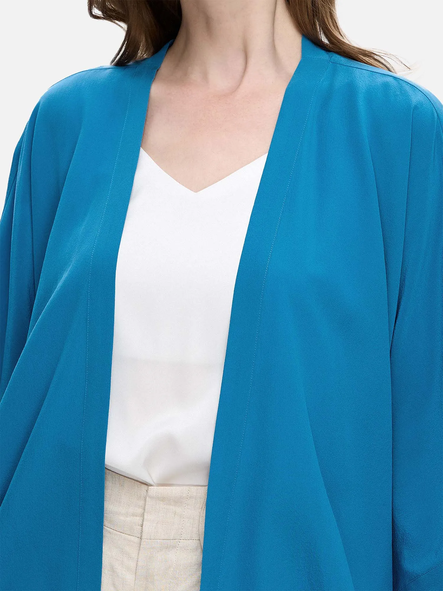 Teal Silk Relax Cardigan