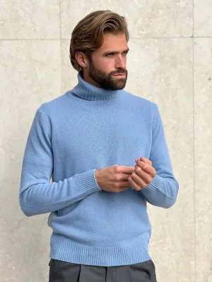 TURTLENECK WOOL & CASHMERE - LIGHT BLUE